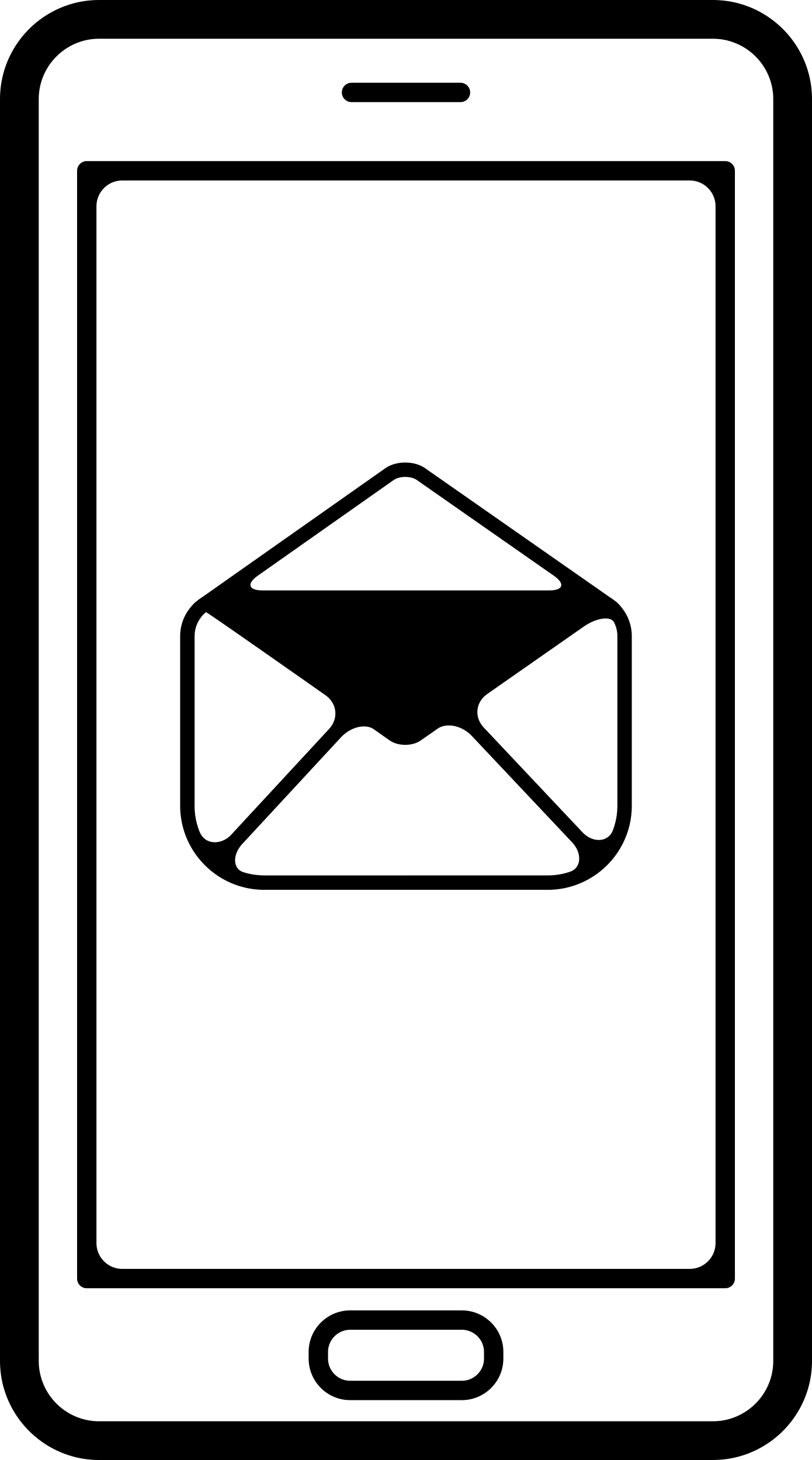 Open Email Envelope Symbol On A Mobile Phone Screen Outline Icon Svg Set Free Vectors